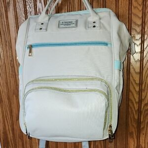 Women's Backpack in White and Aqua